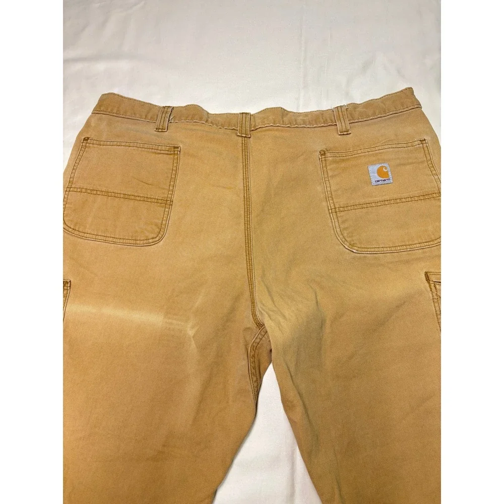 Carhartt Cotton Canvas Pants Men's 44x32 Double Knee Front 102802-918‎ Brown Tan